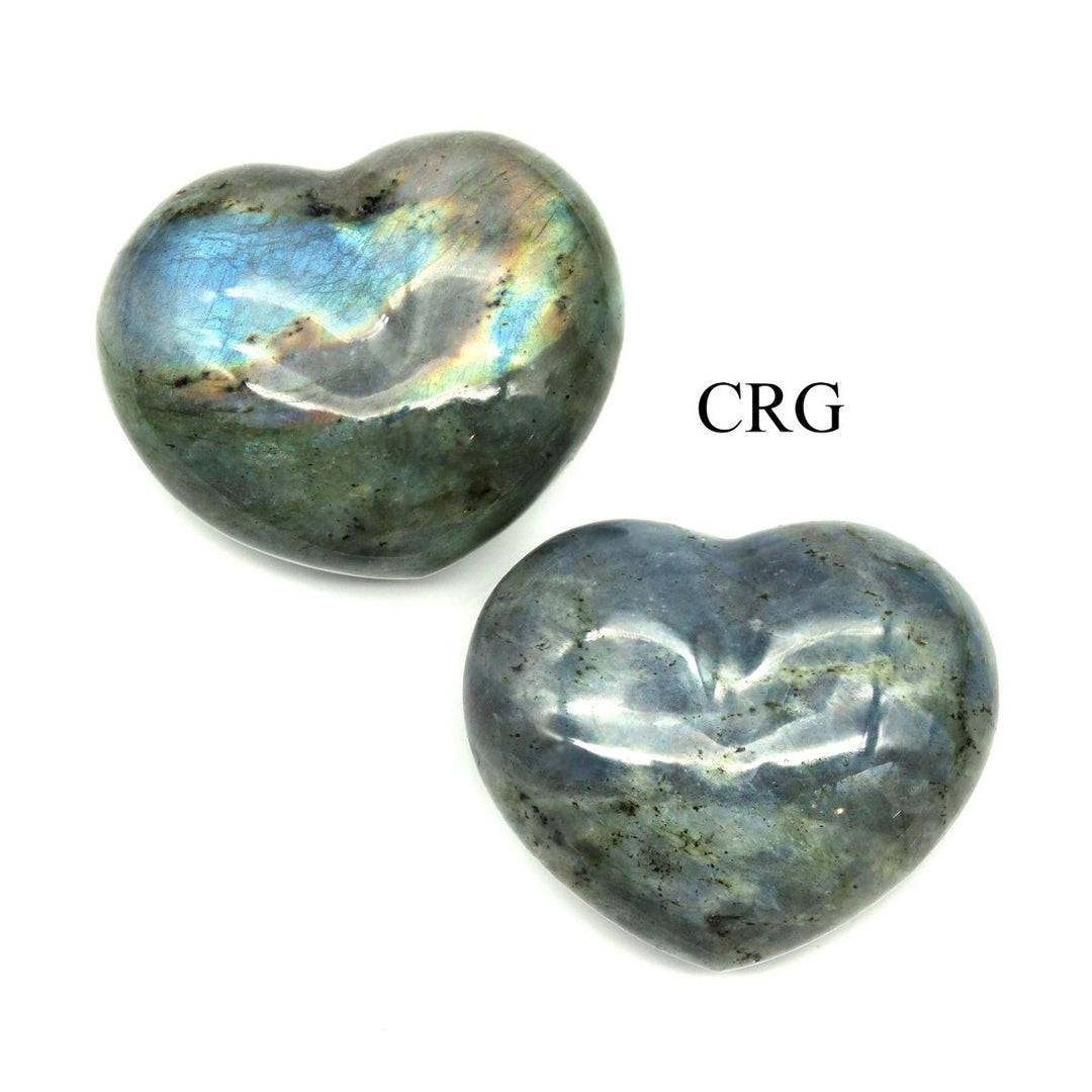 Labradorite Puffy Heart High Flash (1 Piece) Size 2 Inches Crystal Gemstone Shape