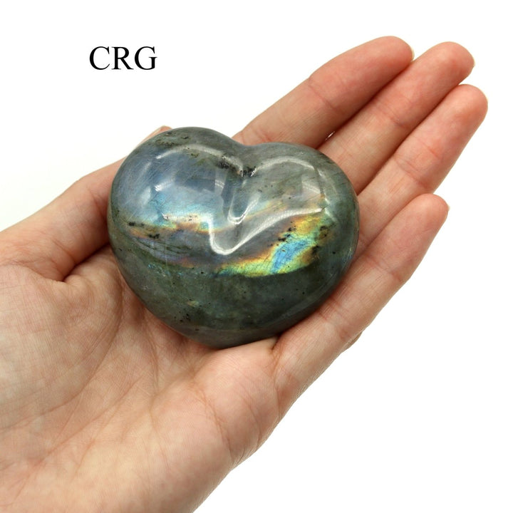 Labradorite Puffy Heart High Flash (1 Piece) Size 2 Inches Crystal Gemstone Shape