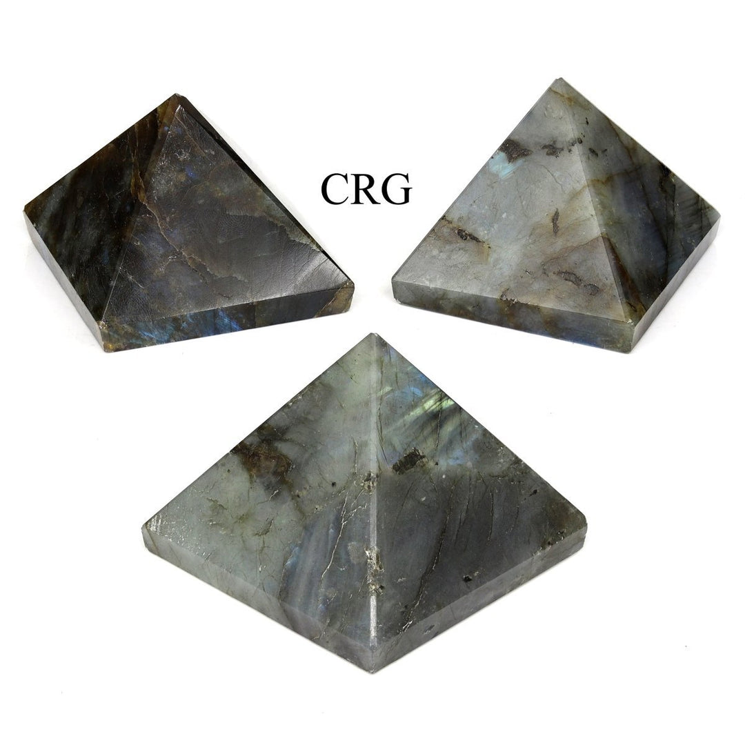 Labradorite Pyramid (1 Piece) Size 1 to 3 Inches 4-Sided Crystal Gemstone Shape Decor