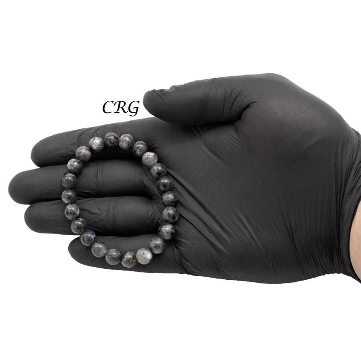 Larvikite Round Bead Stretch Bracelet (8 mm)Crystal River Gems