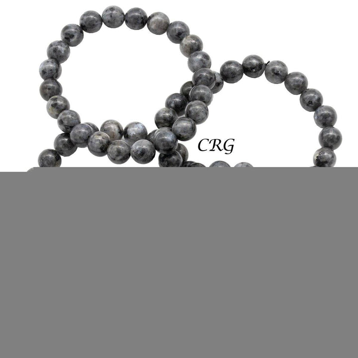 Larvikite Round Bead Stretch Bracelet (8 mm)Crystal River Gems