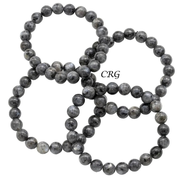 Larvikite Round Bead Stretch Bracelet (8 mm)Crystal River Gems
