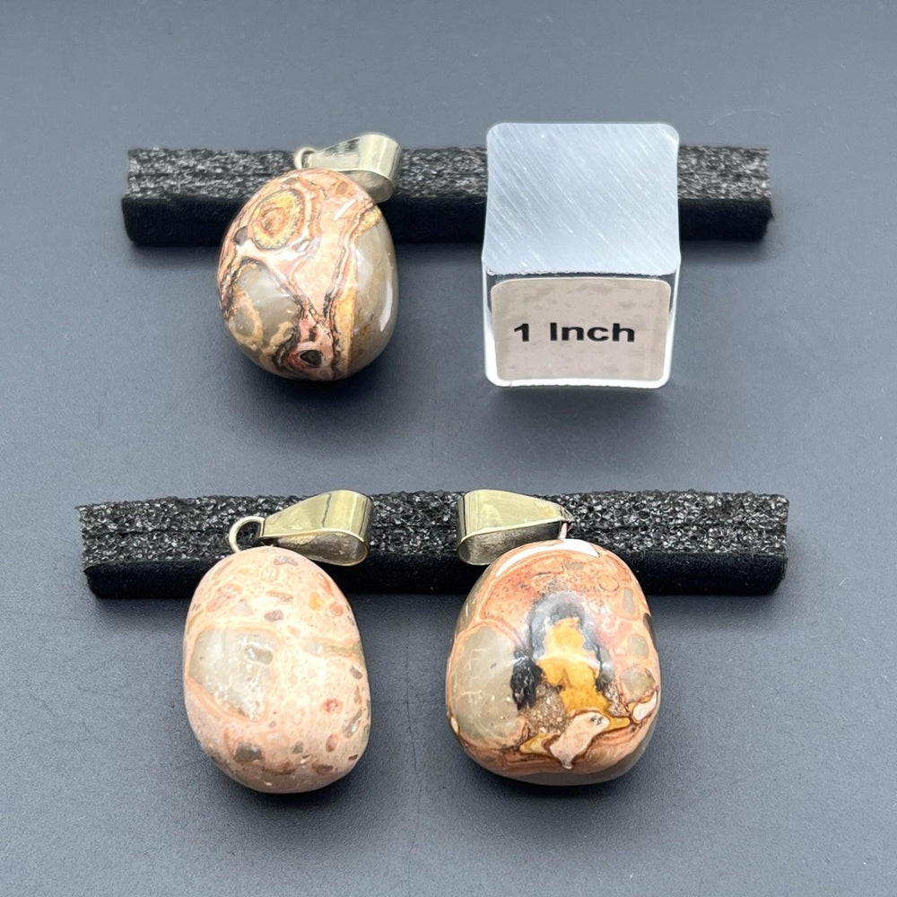 Leopard Skin Jasper Tumbled Gold Bail PendantCrystal River Gems