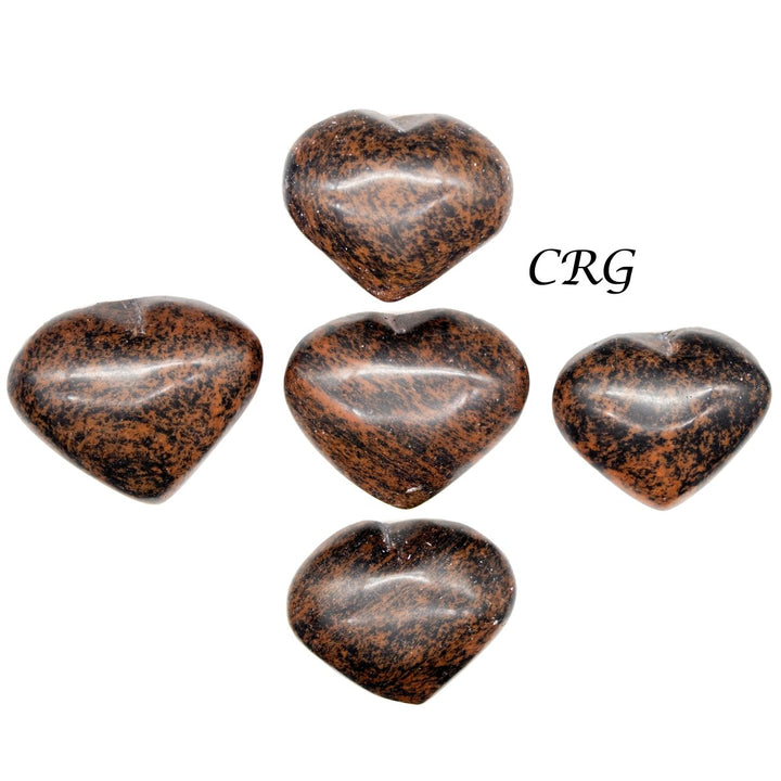 Mahogany Obsidian Puffy Gemstone Heart (5 Pieces) Size 1.5 Inches Crystal Shape
