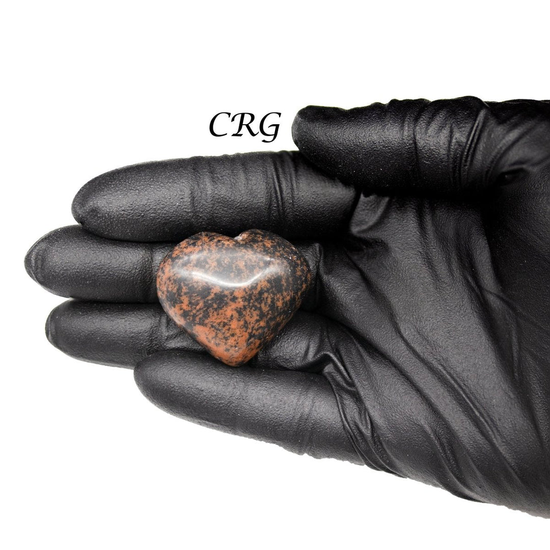 Mahogany Obsidian Puffy Gemstone Heart (5 Pieces) Size 1.5 Inches Crystal Shape
