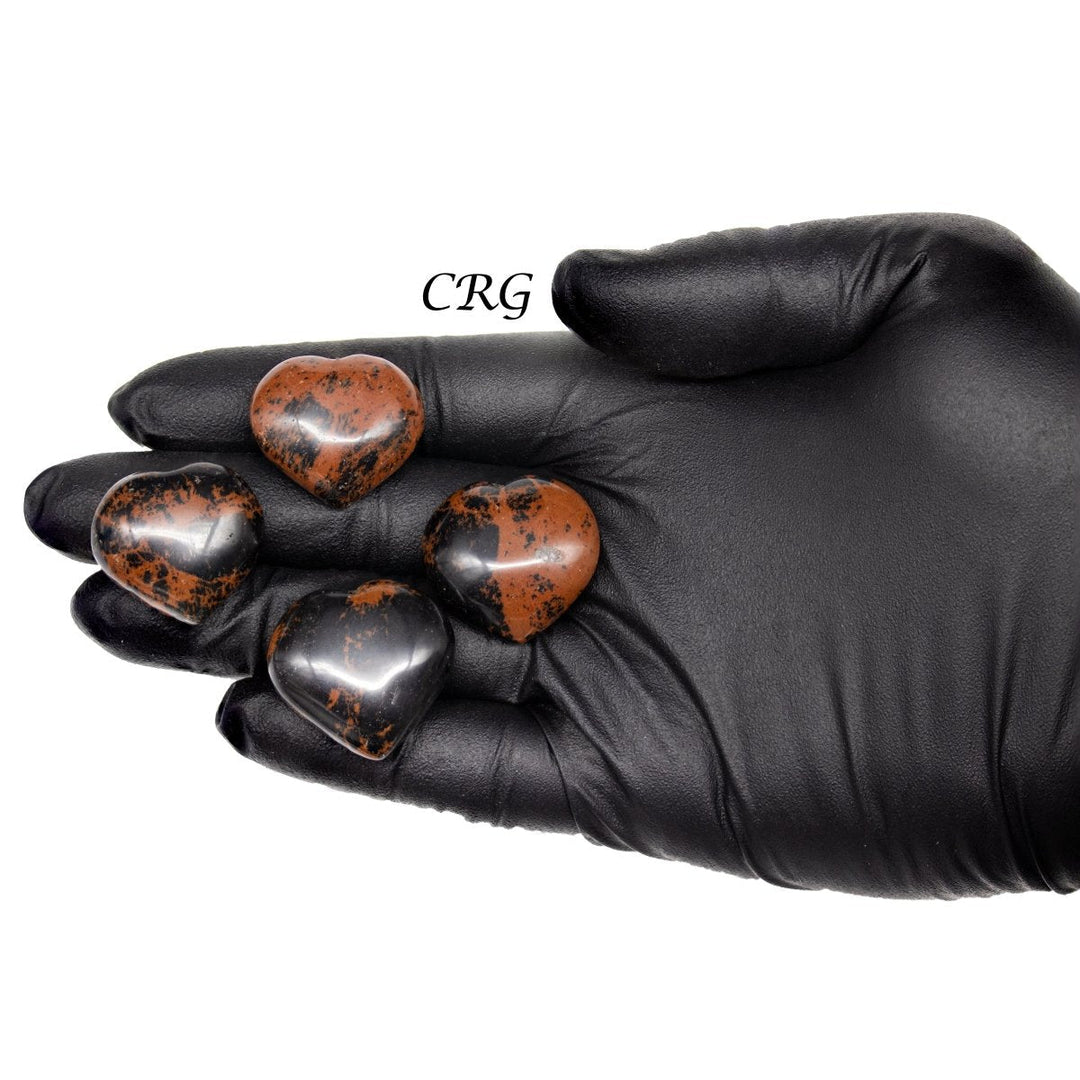 Mahogany Obsidian Puffy Heart (1 Piece) Size 1 to 1.5 Inches Polished Gemstone Heart CarvingCrystal River Gems