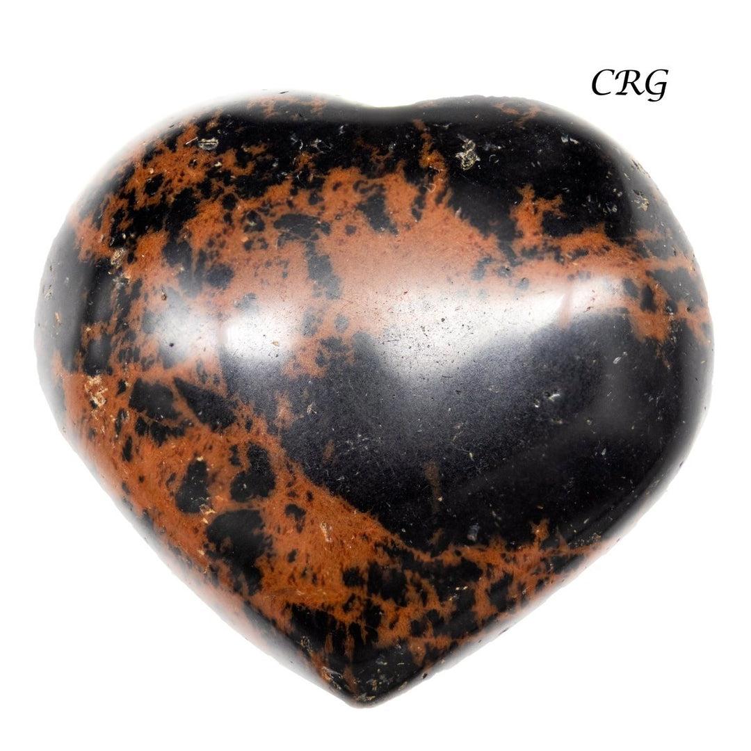 Mahogany Obsidian Puffy Heart (1 Piece) Size 1 to 1.5 Inches Polished Gemstone Heart CarvingCrystal River Gems