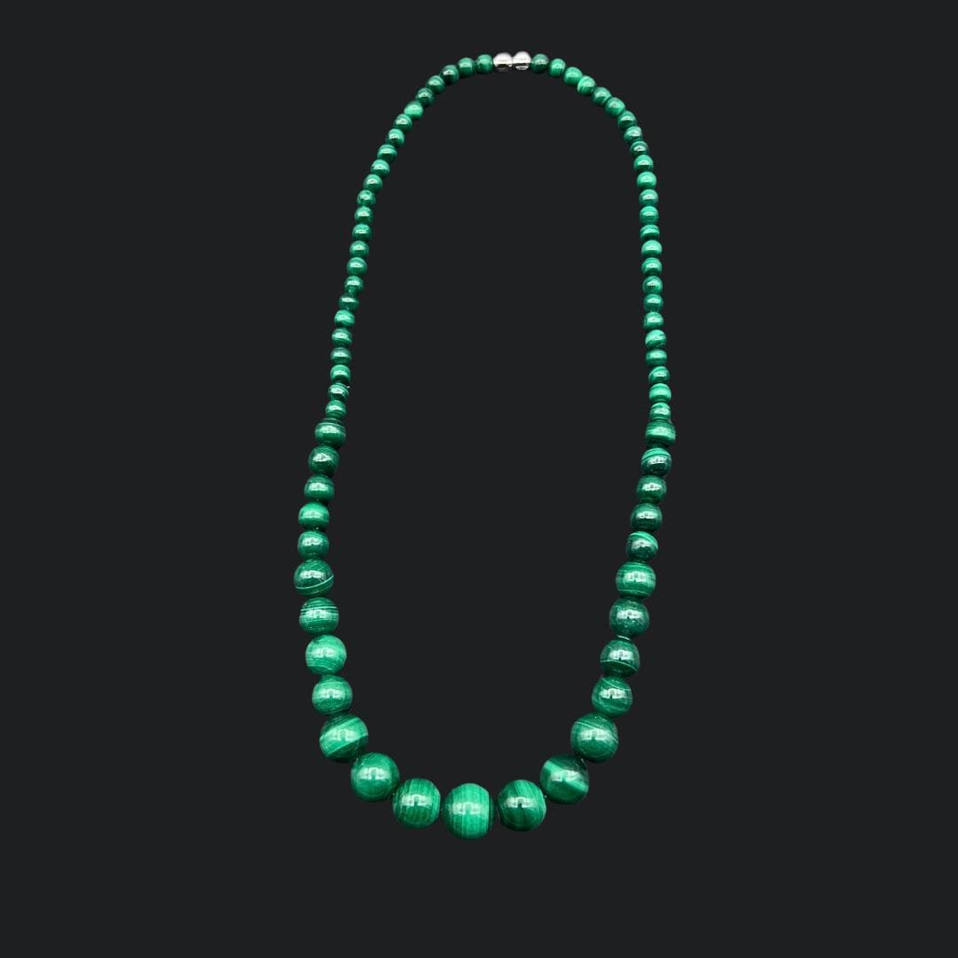 Malachite Bead Necklace 18 InchesCrystal River Gems