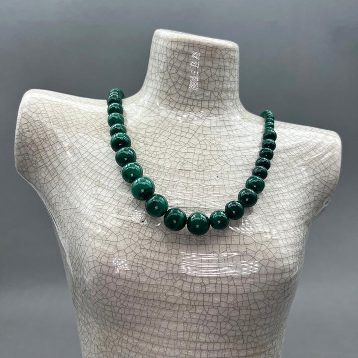 Malachite Bead Necklace 18 InchesCrystal River Gems