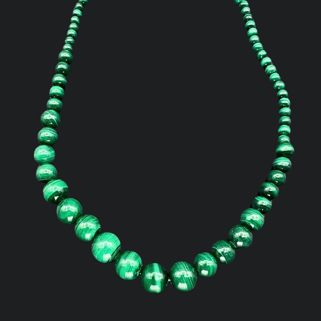 Malachite Bead Necklace 18 InchesCrystal River Gems