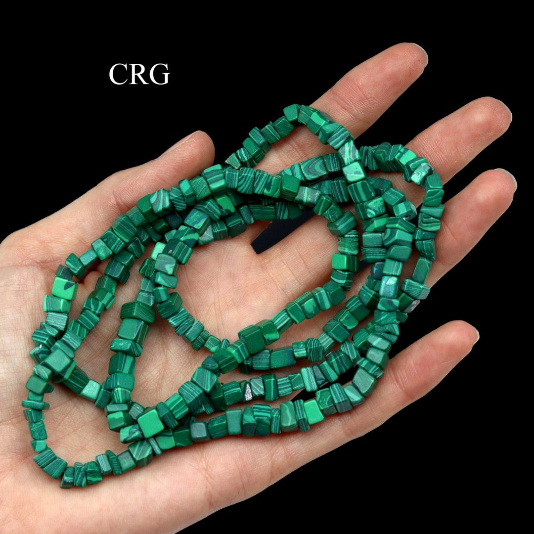 Malachite-Inspired Strand Chip Necklace (1 Piece) Size 32 Inches Long Crystal Jewelry