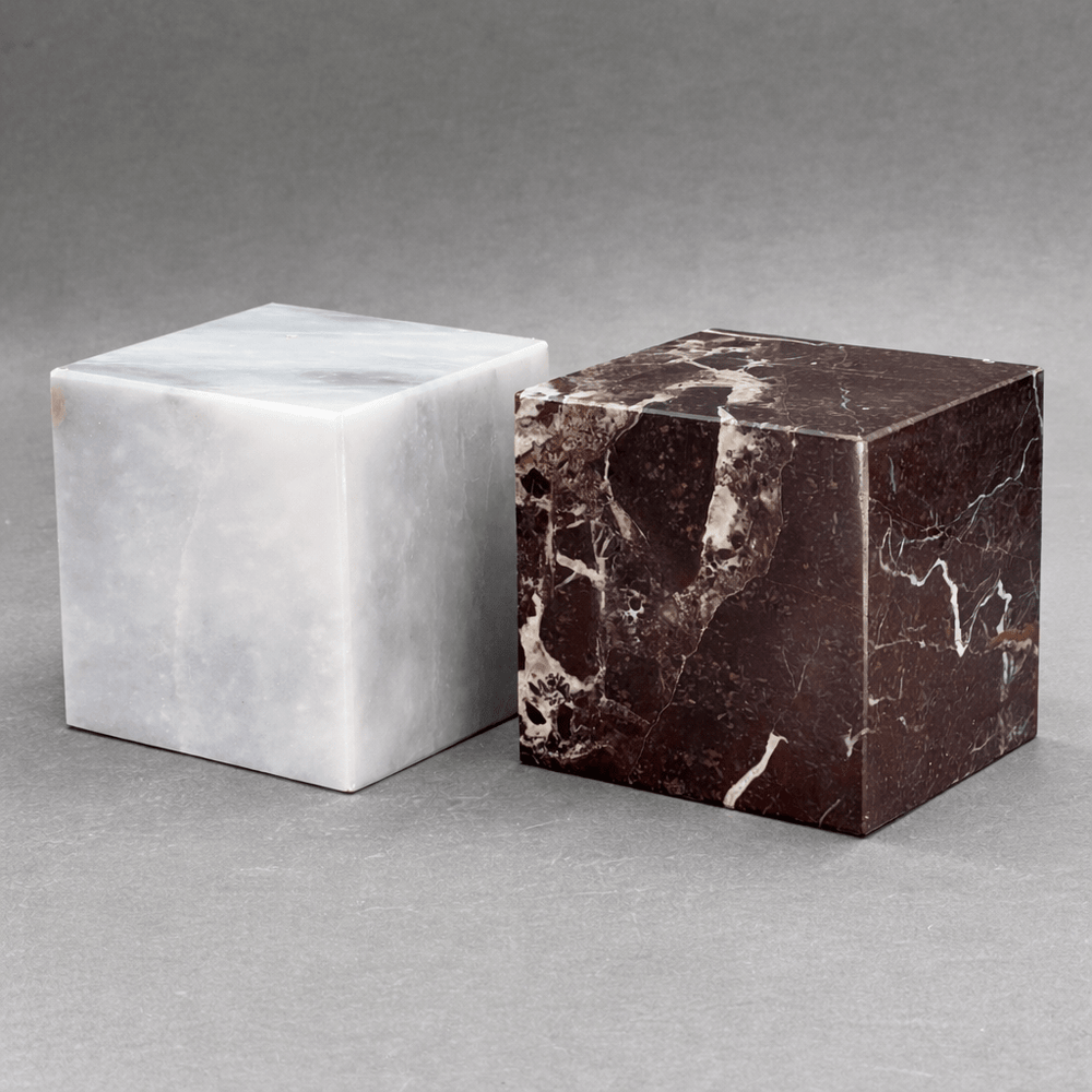 Marble Cube Desk Paperweight ( 4 inches ) Gemstone Office DecorCrystal River Gems