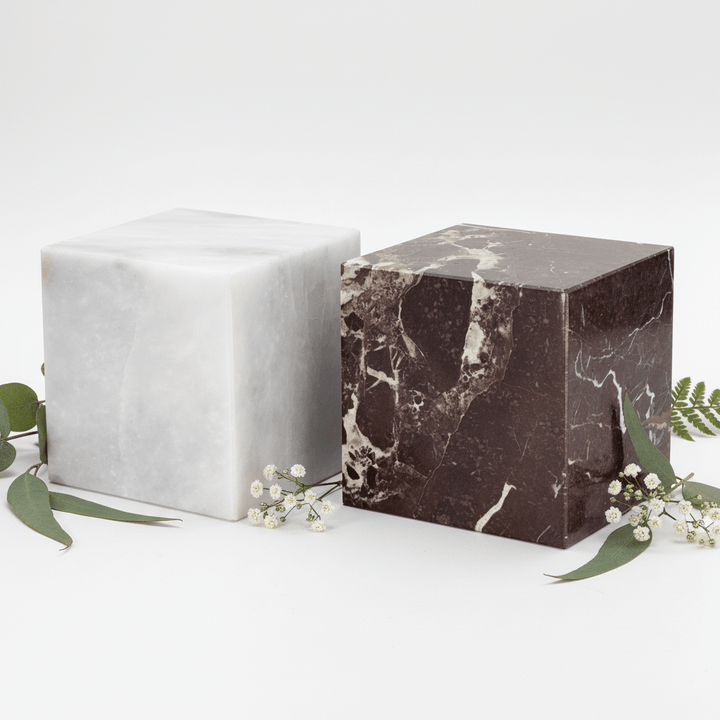 Marble Cube Desk Paperweight ( 4 inches ) Gemstone Office DecorCrystal River Gems