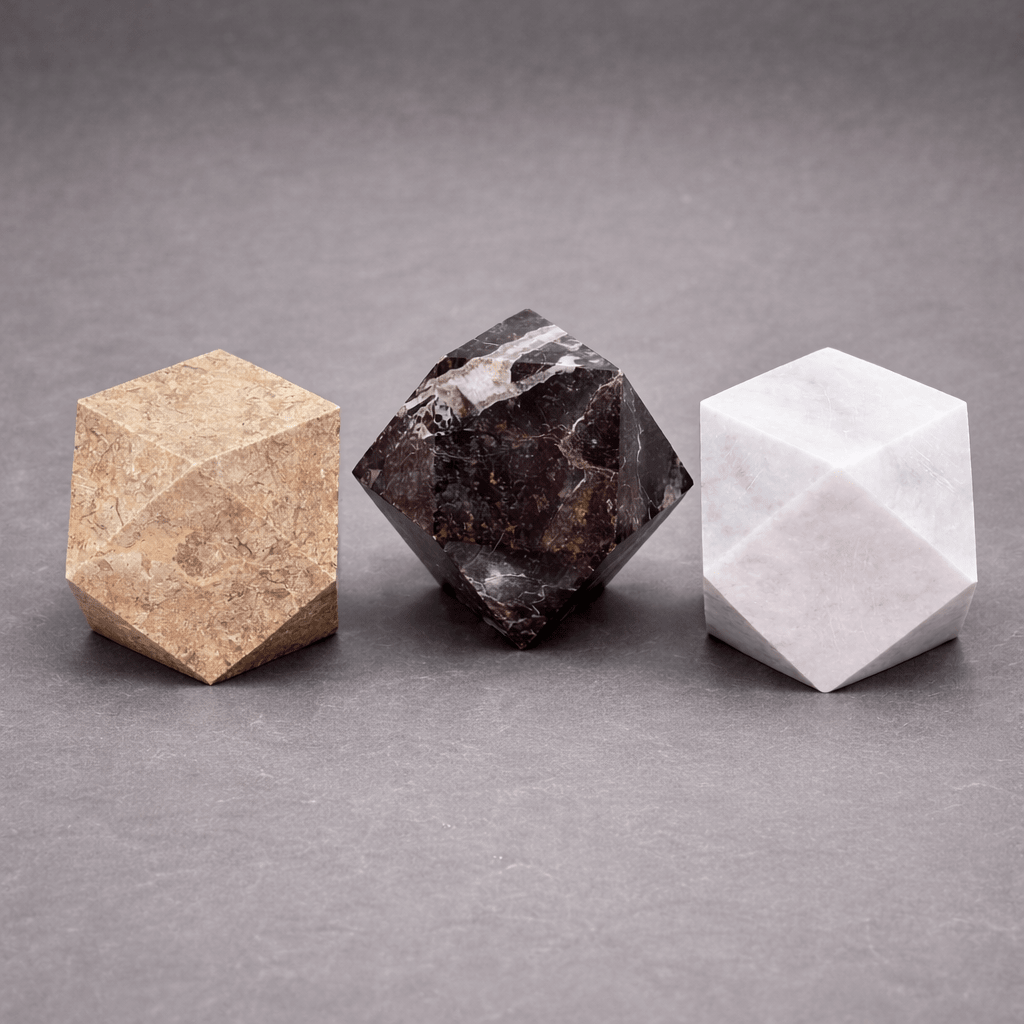 Marble Faceted Desk Paperweight ( 3 inches ) Gemstone Office DecorCrystal River Gems