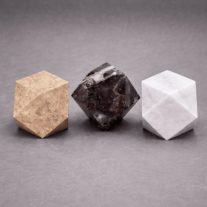 Marble Faceted Desk Paperweight ( 3 inches ) Gemstone Office DecorCrystal River Gems