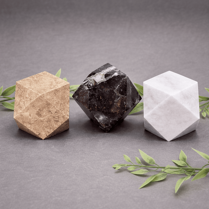 Marble Faceted Desk Paperweight ( 3 inches ) Gemstone Office DecorCrystal River Gems