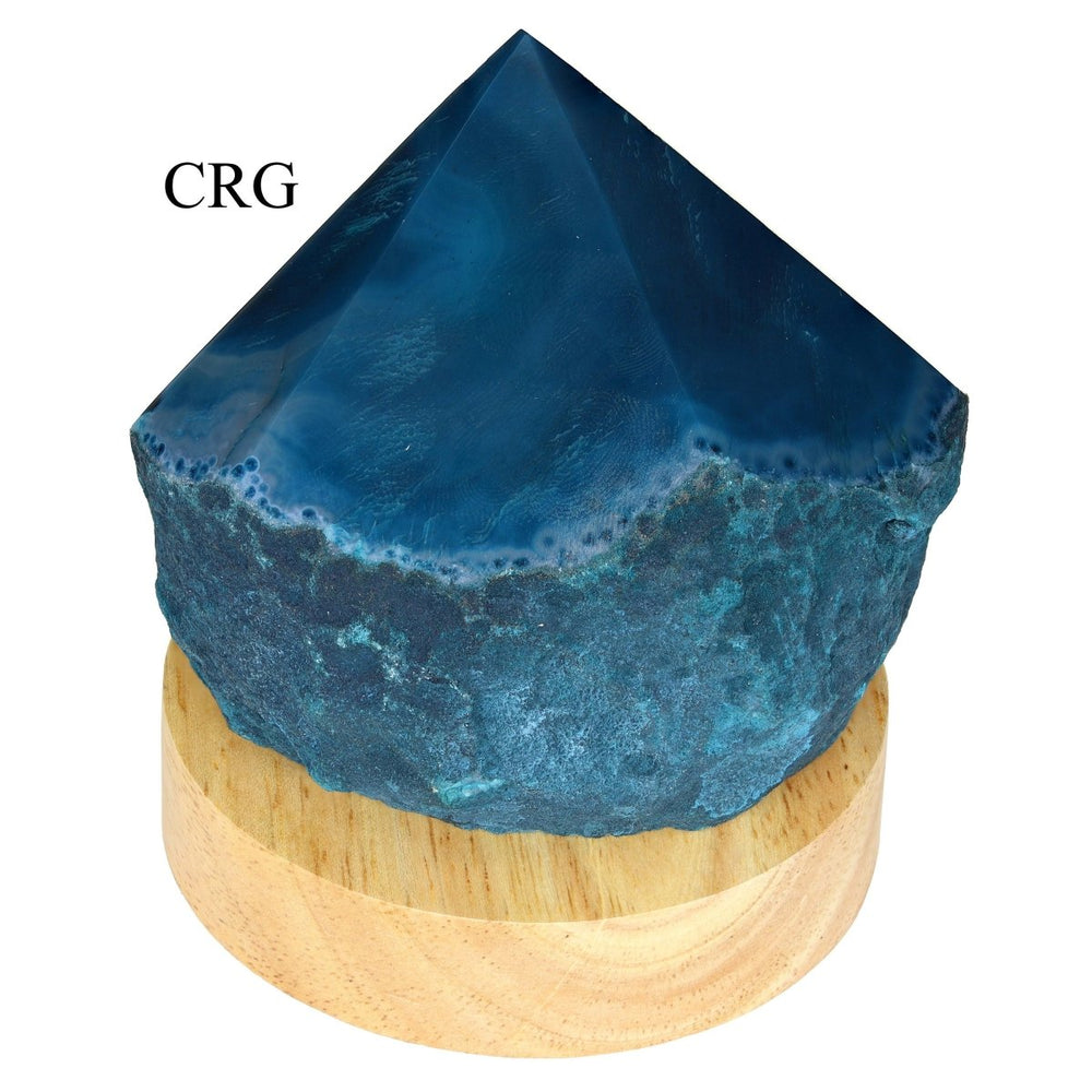 Mini Teal Top Polished Point Agate LampCrystal River Gems