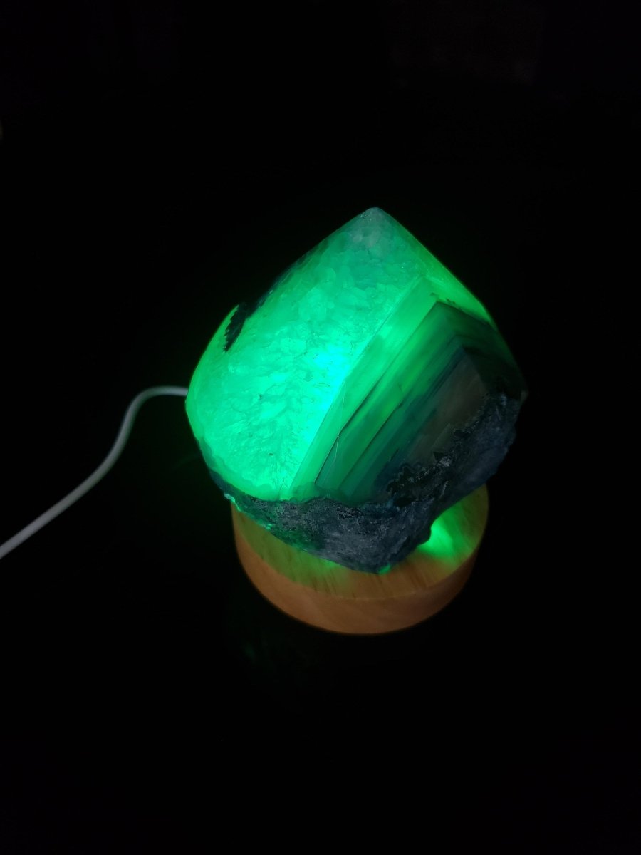 Mini Teal Top Polished Point Agate LampCrystal River Gems