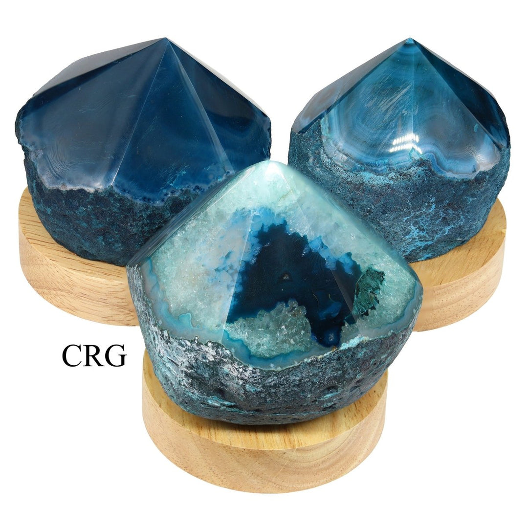 Mini Teal Top Polished Point Agate LampCrystal River Gems