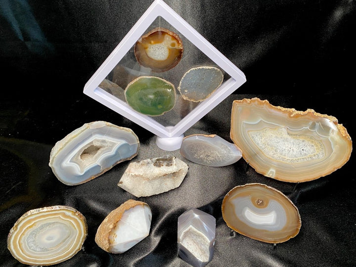 Mixed Agate Lot (9 Pieces) Bulk Wholesale Gemstone Décor CollectionCrystal River Gems