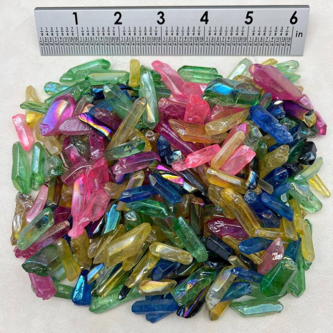 Mixed Assorted Color Aura Quartz (5 LB)Crystal River Gems