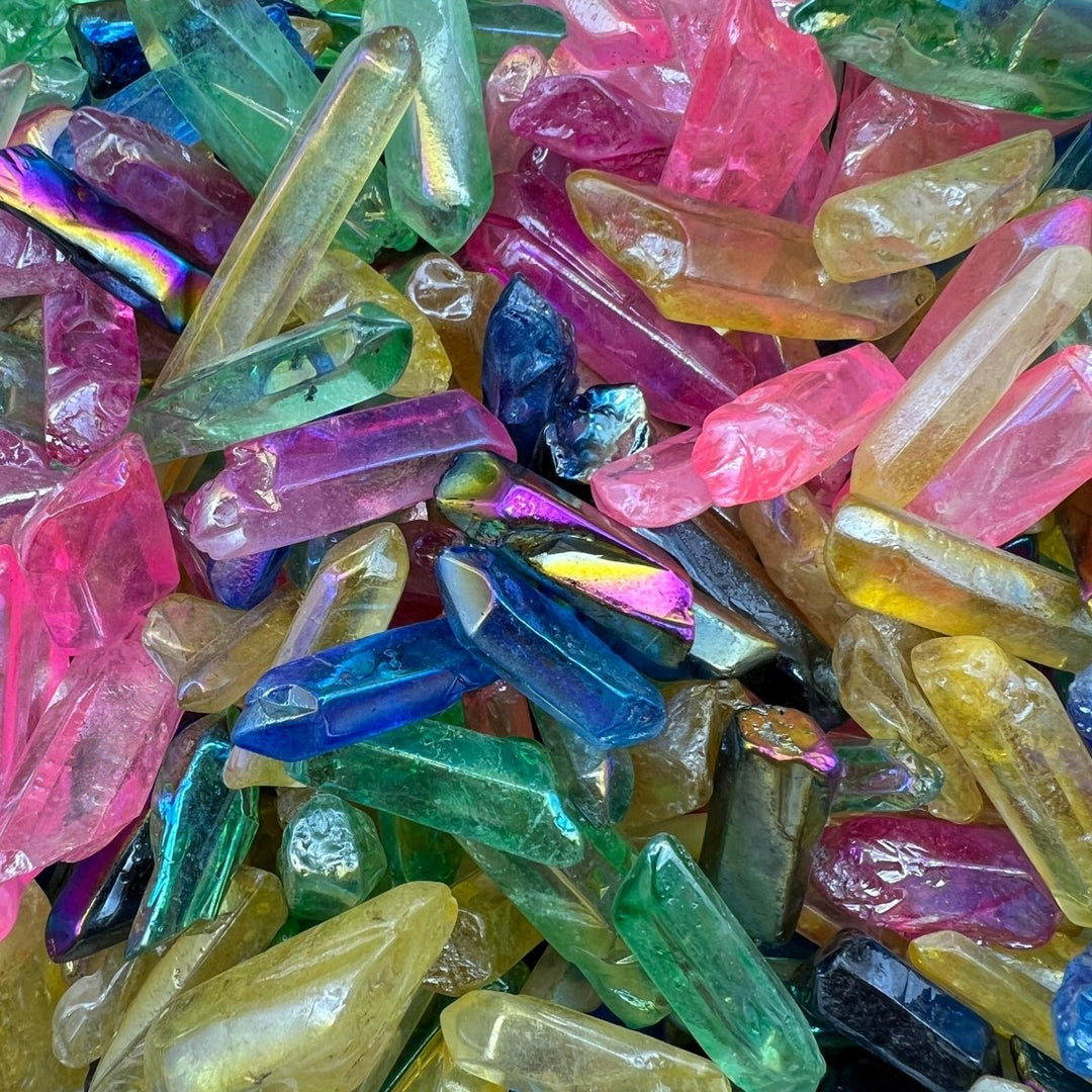Mixed Assorted Color Aura Quartz (5 LB)Crystal River Gems