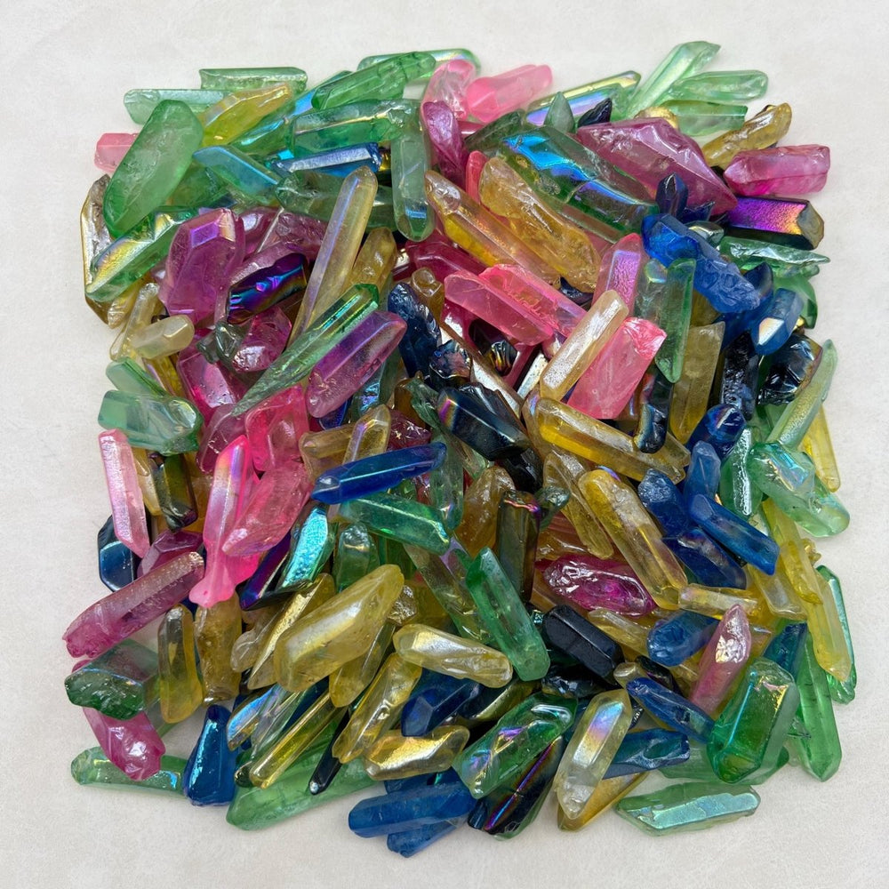 Mixed Assorted Color Aura Quartz (5 LB)Crystal River Gems