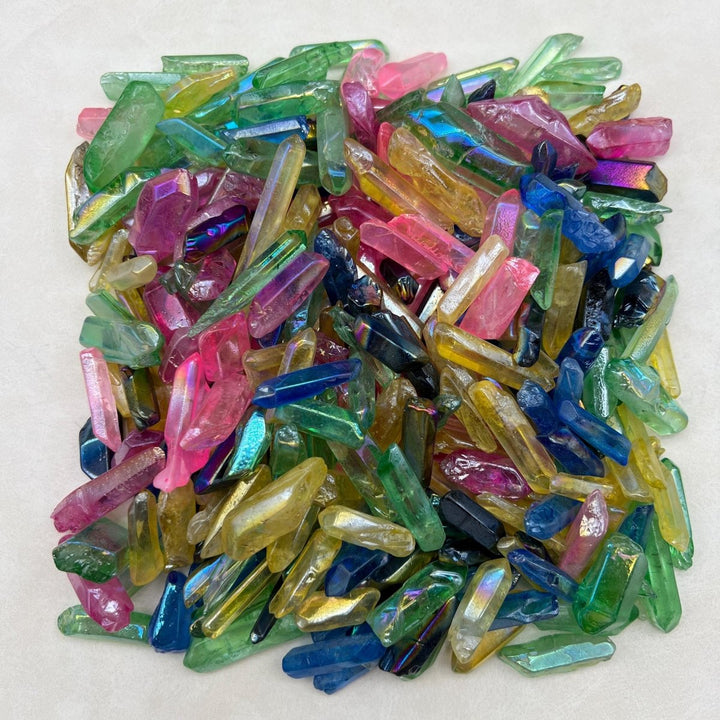 Mixed Assorted Color Aura Quartz (5 LB)Crystal River Gems
