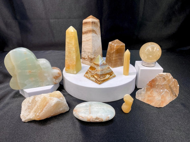 Mixed Calcite Crystal Bundle Lot (12 Pieces) Bulk Wholesale Gemstone Décor CollectionCrystal River Gems