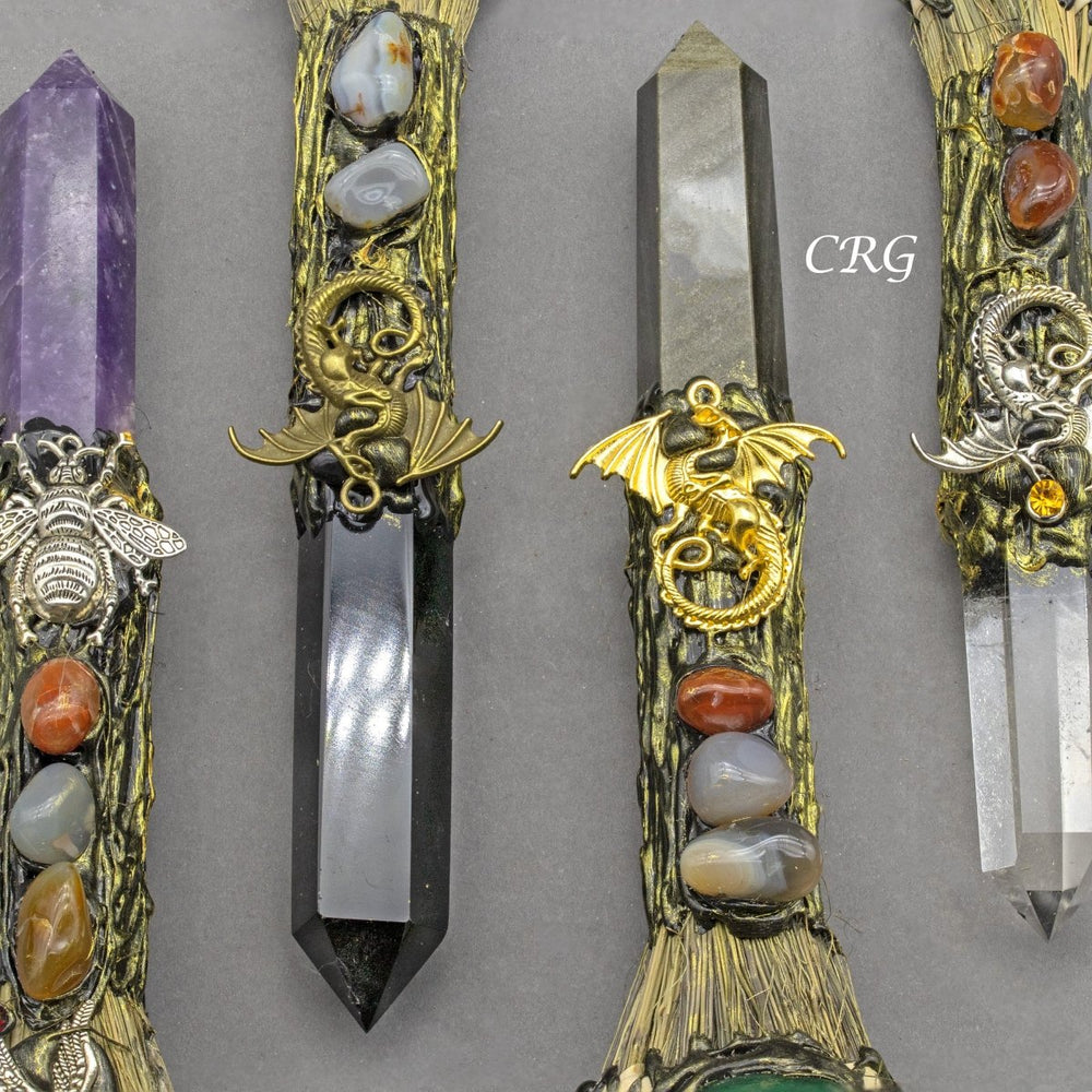 Mixed Gemstone Broom Wand 1 qtyCrystal River Gems