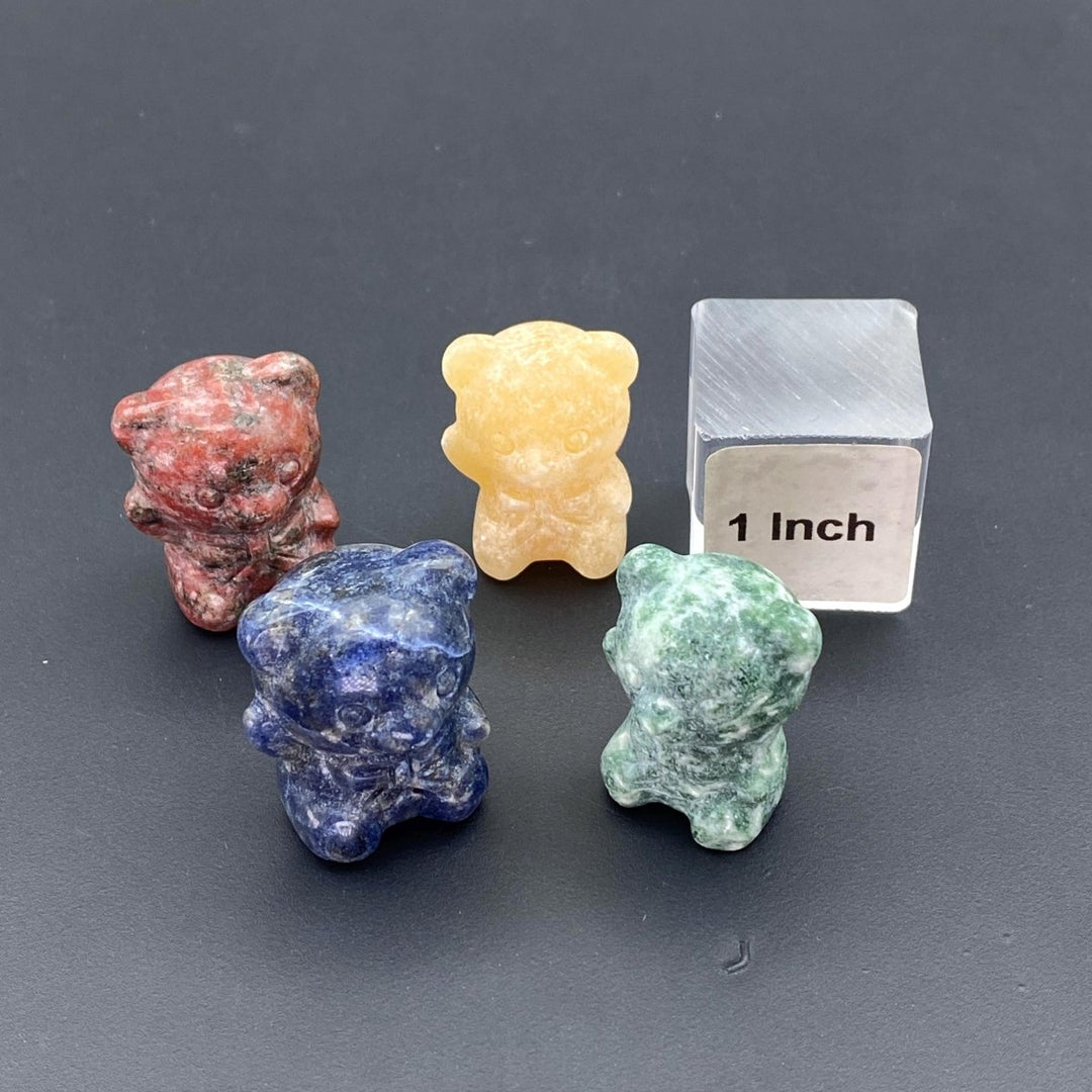 Mixed Gemstone Mini Teddy Bear FigurineCrystal River Gems