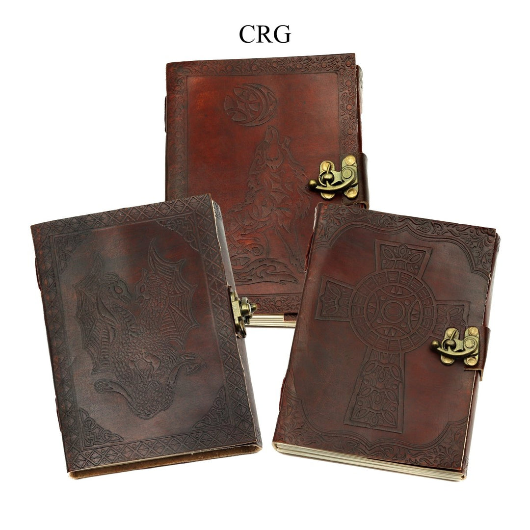 Mixed Leather Notebook with Clasp (3 Pieces) 17 by 12 cm Parchment Paper Journal