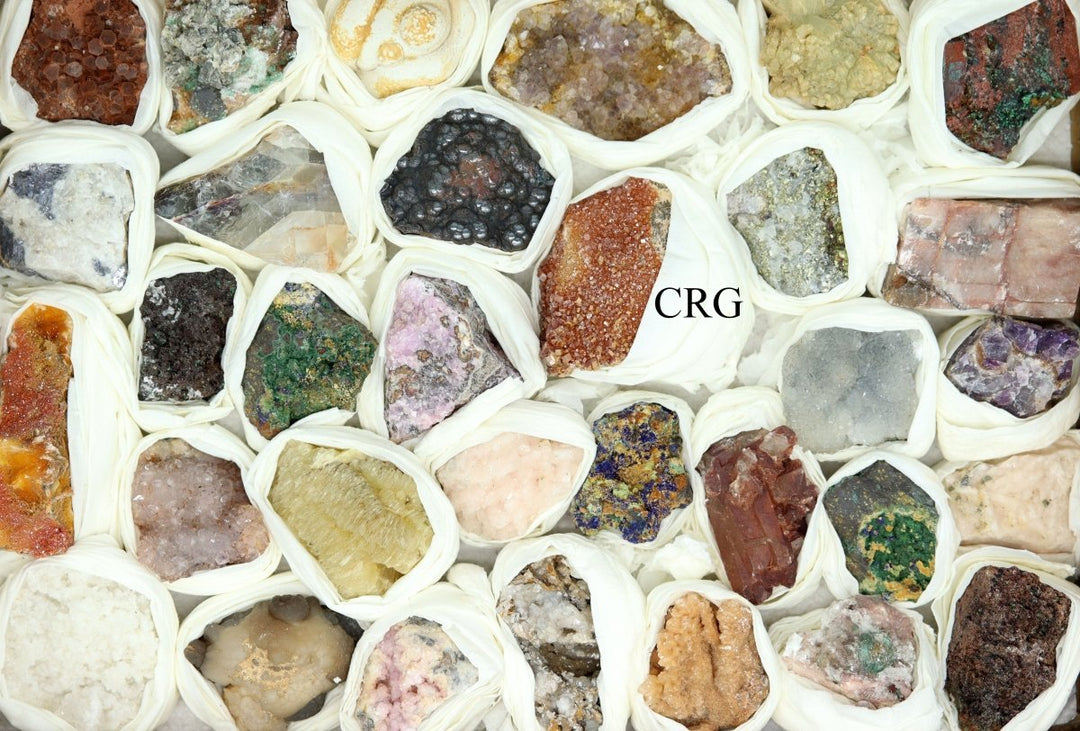 Mixed Moroccan Minerals Large Flat (1 Flat) Mixed Sizes Assorted Bulk Wholesale CrystalsCrystal River Gems