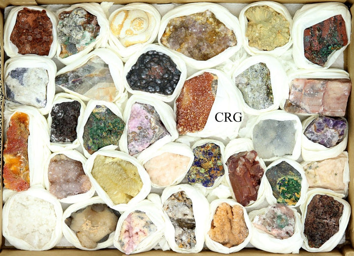Mixed Moroccan Minerals Large Flat (1 Flat) Mixed Sizes Assorted Bulk Wholesale CrystalsCrystal River Gems