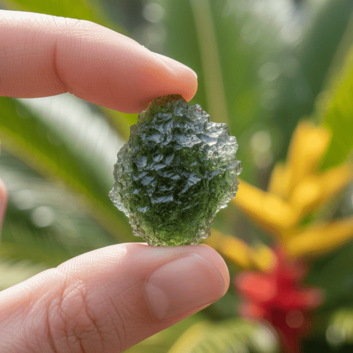 Moldavite - Tektite, Czech Republic - Besednik, Genuine Moldavite 2.2 to 2.6g (1 Piece)Crystal River Gems