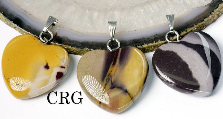 Mookaite Heart Pendant with Silver Bail (1 Piece) Size 1 Inch Crystal Jewelry CharmCrystal River Gems