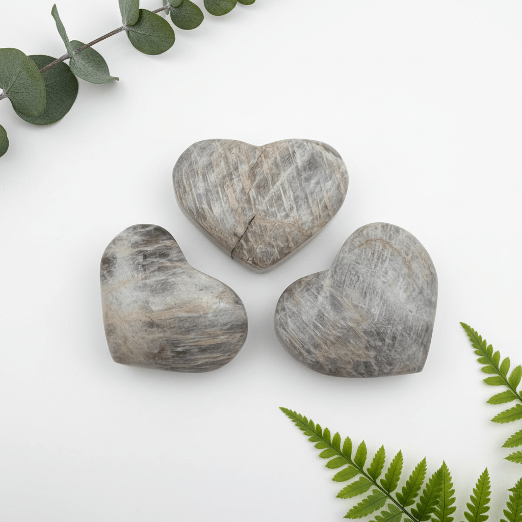 Moonstone Polished HeartsCrystal River Gems