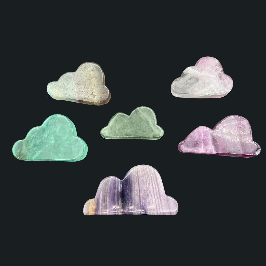 Multicolor Fluorite Cloud Shape Gemstone CarvingCrystal River Gems