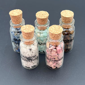 Mystery Stone Chip Bottles with Cork (5 Pieces)