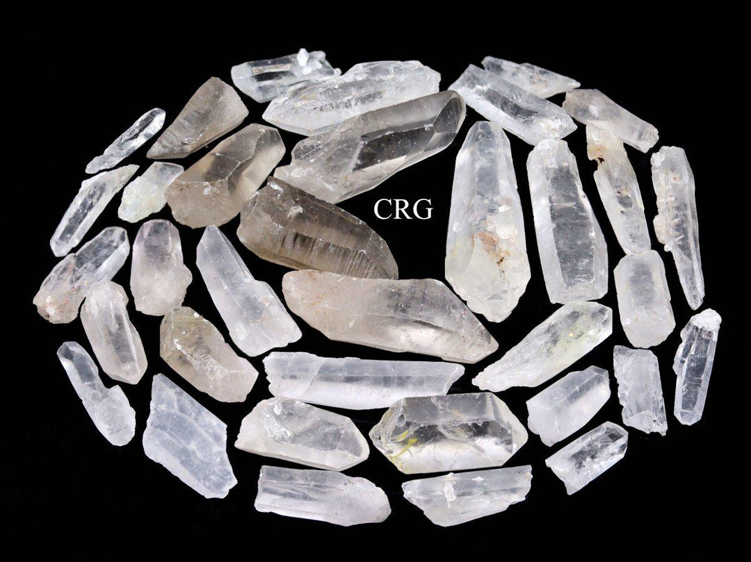 Natural Crystal Quartz Laser Points B Grade 0.5 - 2.5" AVG (1 Pound)Crystal River Gems