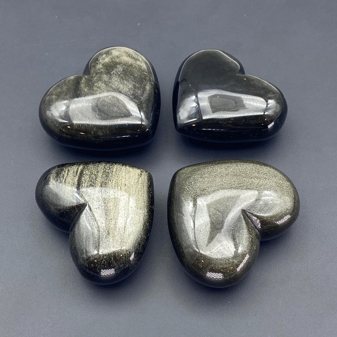 Obsidian Gold Sheen Polished HeartCrystal River Gems