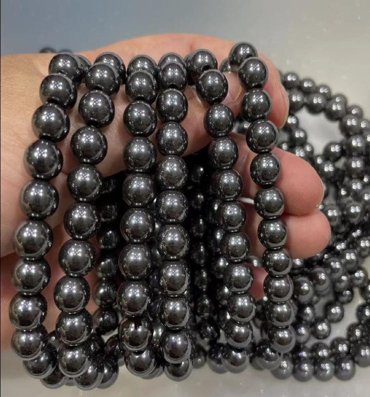Obsidian Round Bead Stretch Bracelet (8 mm)Crystal River Gems