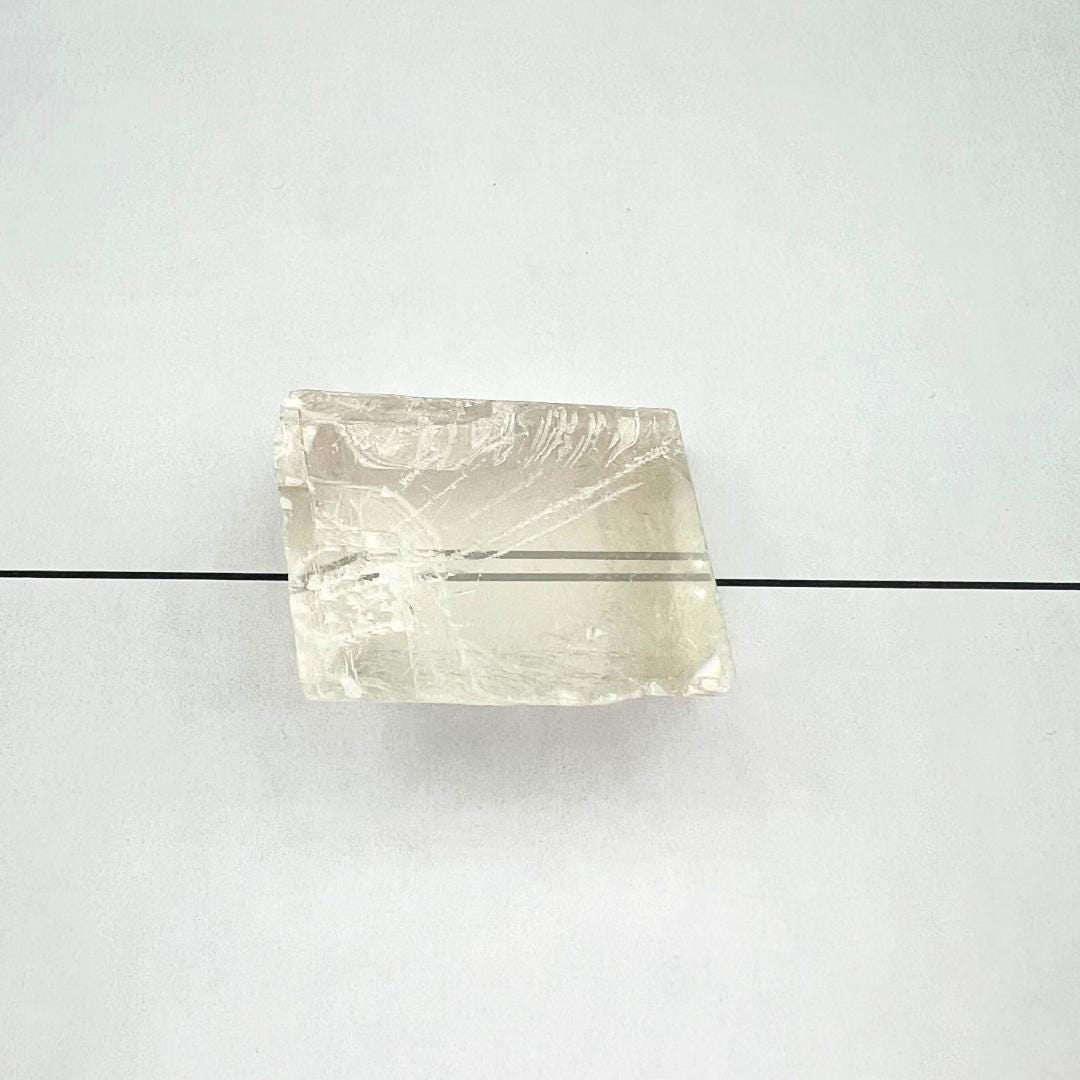 Optical Calcite Rhomboid Shape (Iceland Spar)Crystal River Gems