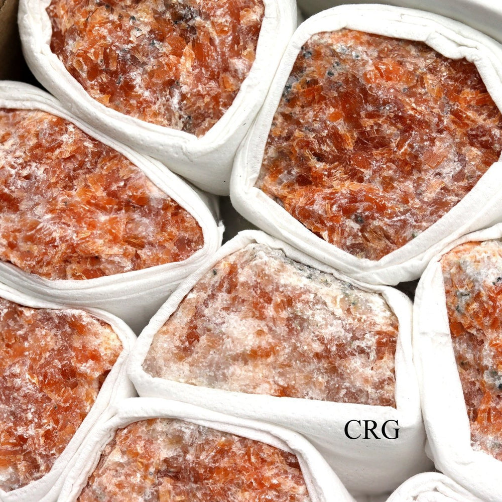 Orange Calcite Rough Brazilian Rock Small Flat (12 Pieces) Size 1.25 to 2.5 Inches Bulk Wholesale LotCrystal River Gems