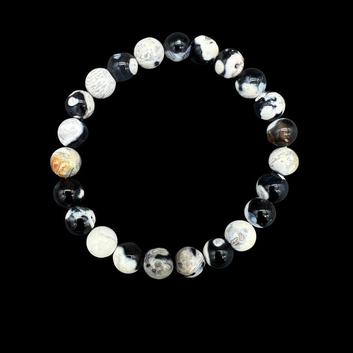 Orca Agate Premium 10mm Gemstone Bead Stretch BraceletCrystal River Gems