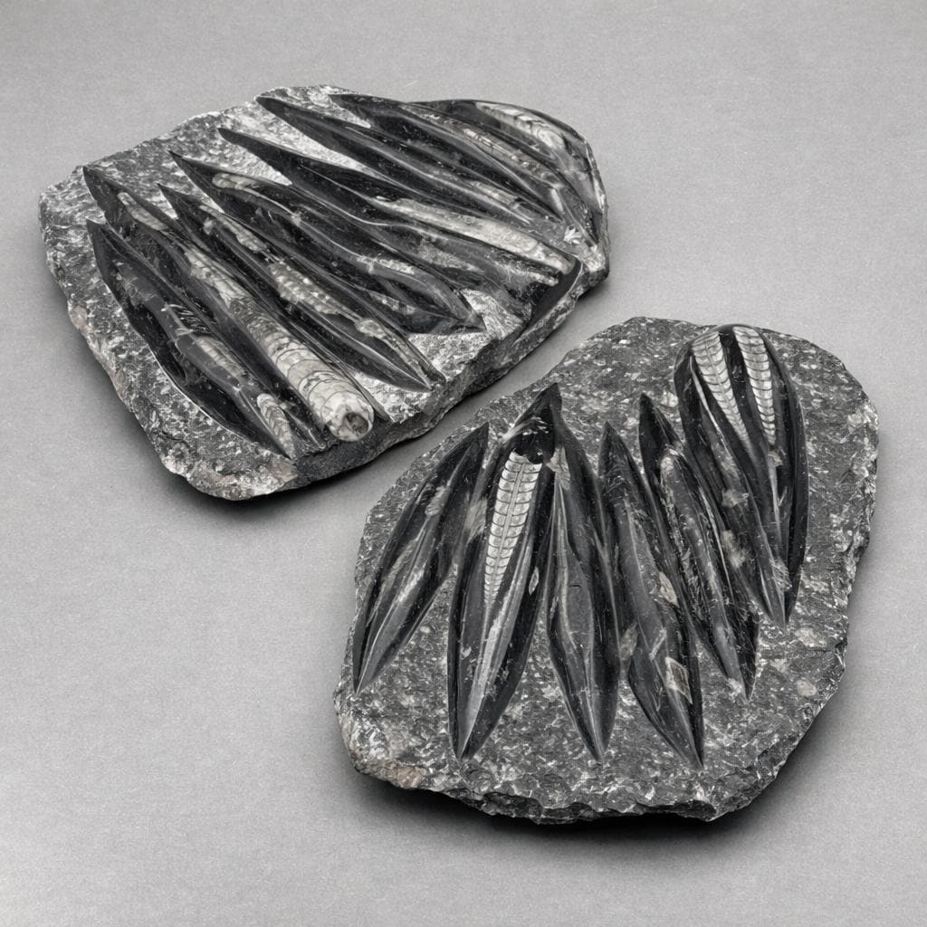 Orthoceras Fossil Plate Slab (1 Piece) Size 11 to 12 Inches Crystal Gemstone Home DecorCrystal River Gems