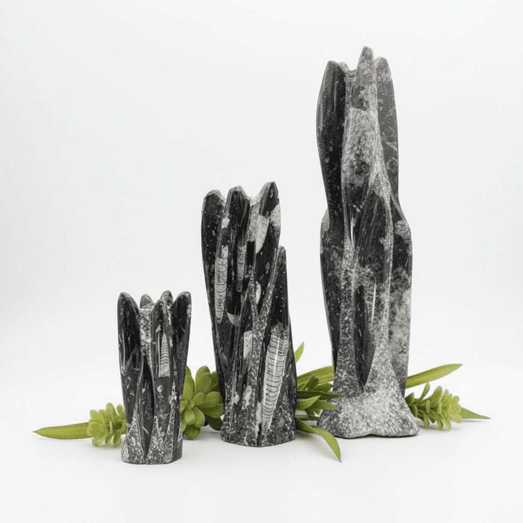 Orthoceras Fossil Tower Sculpture (1 Piece)Crystal River Gems