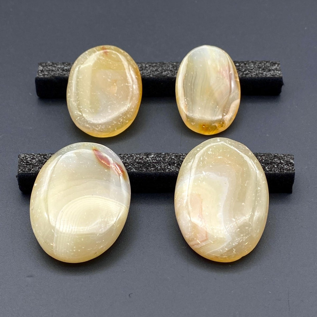 Pale Banded Carnelian Agate Polished CabochonCrystal River Gems