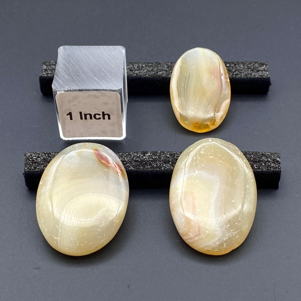 Pale Banded Carnelian Agate Polished CabochonCrystal River Gems