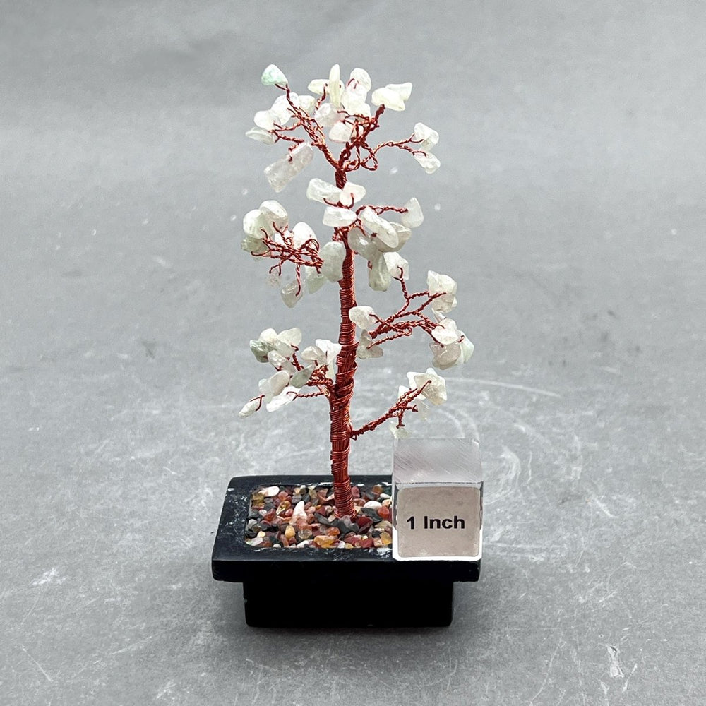 Pale Green Aventurine Gemstone Chip Tree with Soapstone Base and Copper WireCrystal River Gems